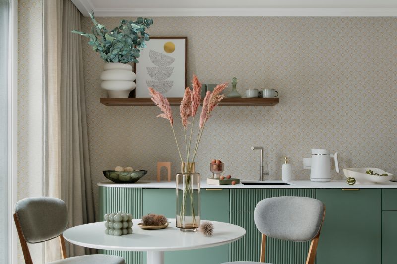 preserved eucalyptus in the kitchen